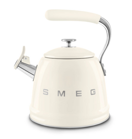 SMEG Retro Style Whistling Tea Kettle, 2.4qt, cream