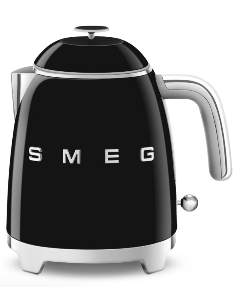 SMEG Retro Style Mini Electric Hot Water Kettle, black, 3.3 cups