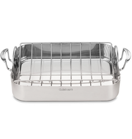 Cuisinart Multiclad Pro 3-Ply Stainless 16" Roaster with Rack ciw