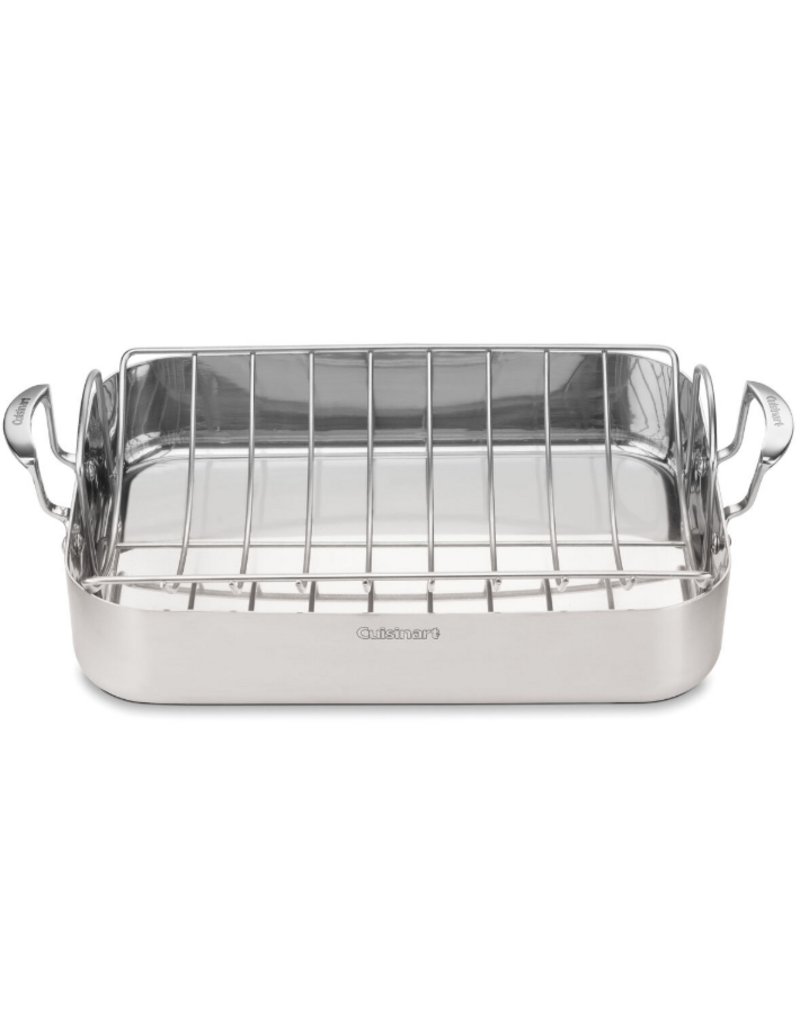 Cuisinart Multiclad Pro 3-Ply Stainless 16" Roaster with Rack ciw