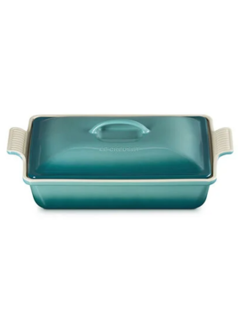 Le Creuset Stoneware Heritage Rectangular Covered Casserole, Riviera Blue 4qt