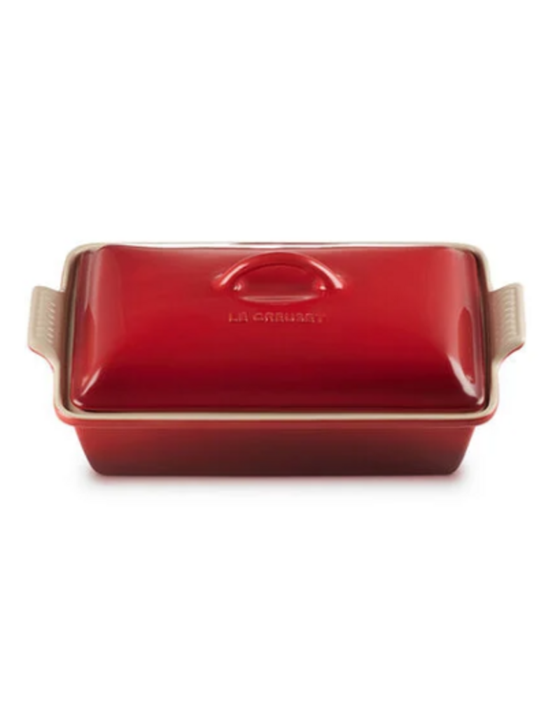 Le Creuset Stoneware Heritage Rectangular Covered Casserole, Cerise Red 4qt*