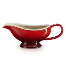 Le Creuset Stoneware Heritage Gravy Boat, CERISE RED disc