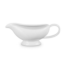 Le Creuset Stoneware Heritage Gravy Boat, WHITE