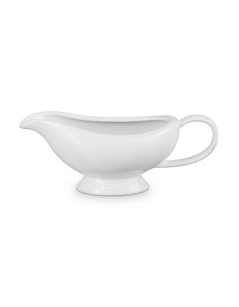 Le Creuset Stoneware Heritage Gravy Boat, WHITE