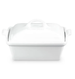 Le Creuset Stoneware Heritage Covered Square Casserole - White 2.5qt 9''*