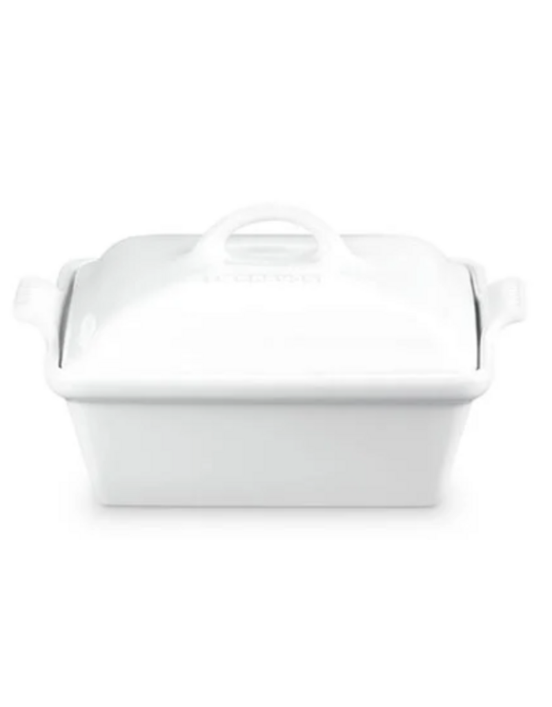Le Creuset Stoneware Heritage Covered Square Casserole - White 2.5qt 9''*