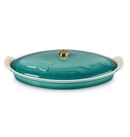 Le Creuset Stoneware Fish Baker, 1.7qt, Riviera Blue