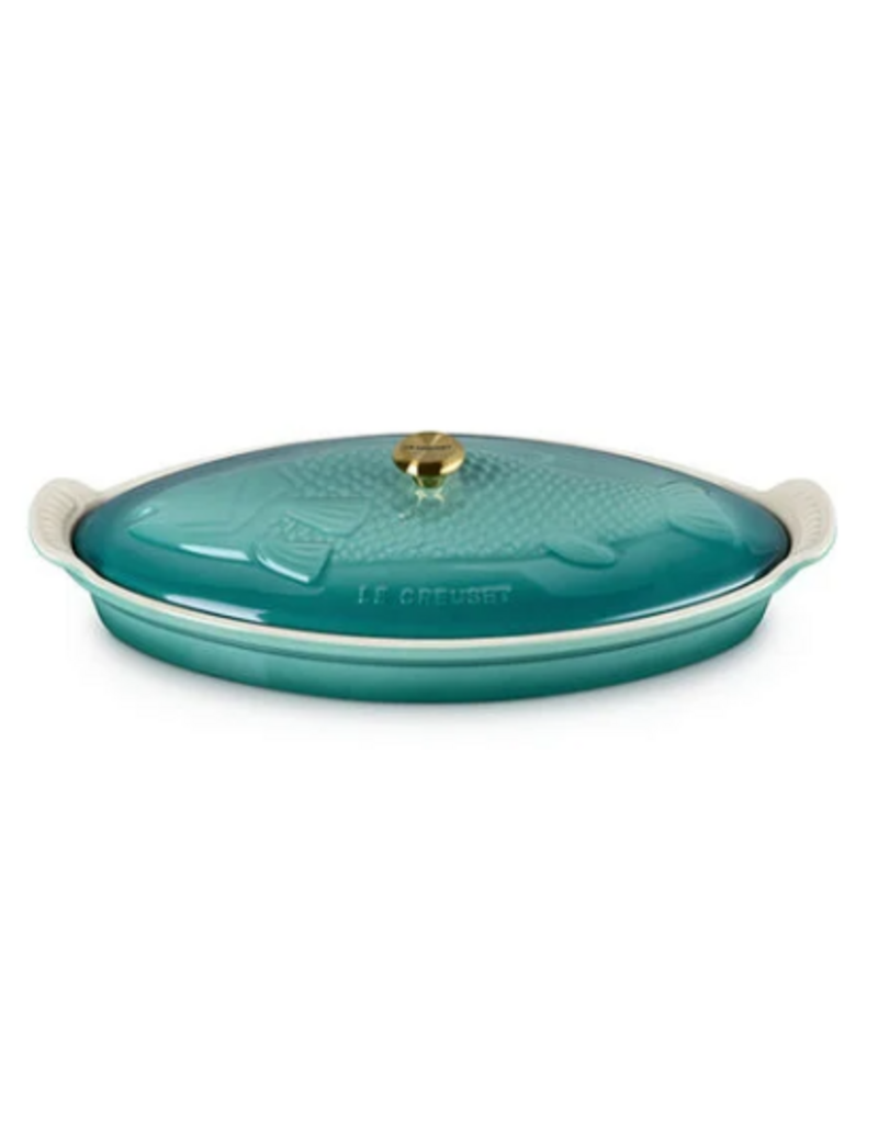 Le Creuset Stoneware Fish Baker, 1.7qt, Riviera Blue
