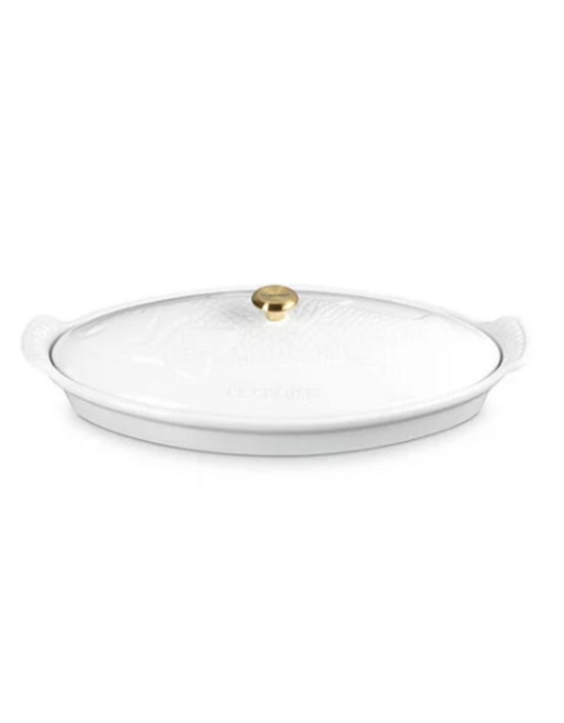 Le Creuset Stoneware Fish Baker, 1.7qt, White