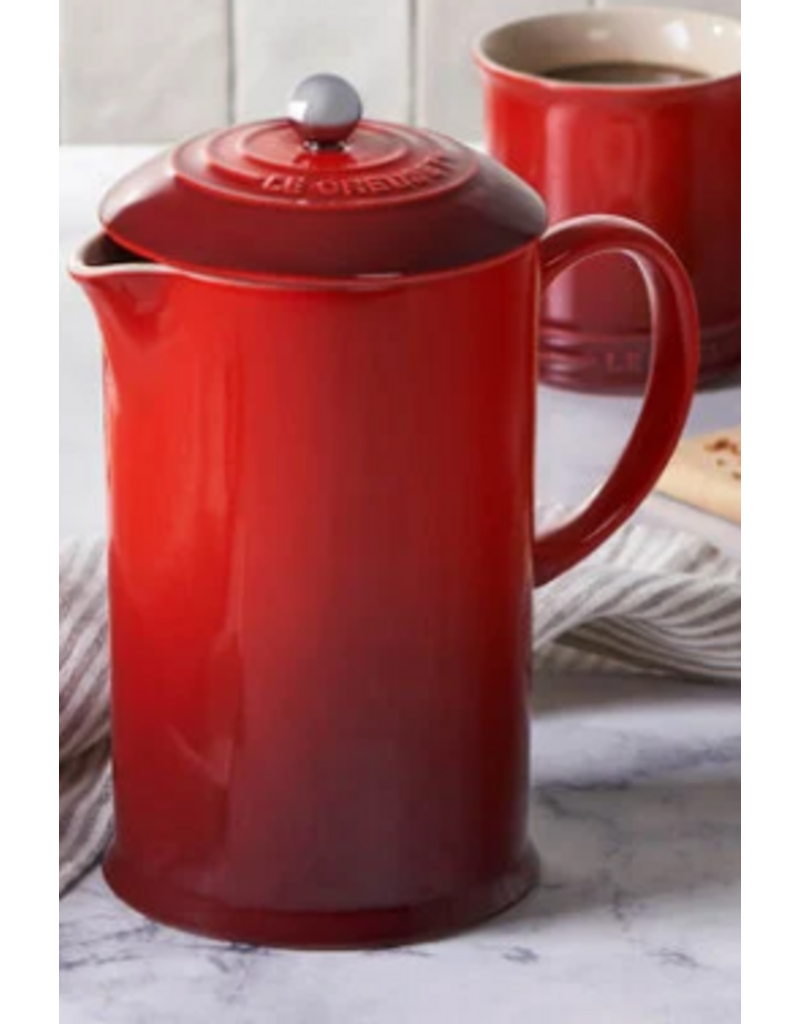 Le Creuset French Press Coffee Maker, Cerise Red, 34oz