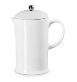Le Creuset French Press Coffee Maker, White, 34oz