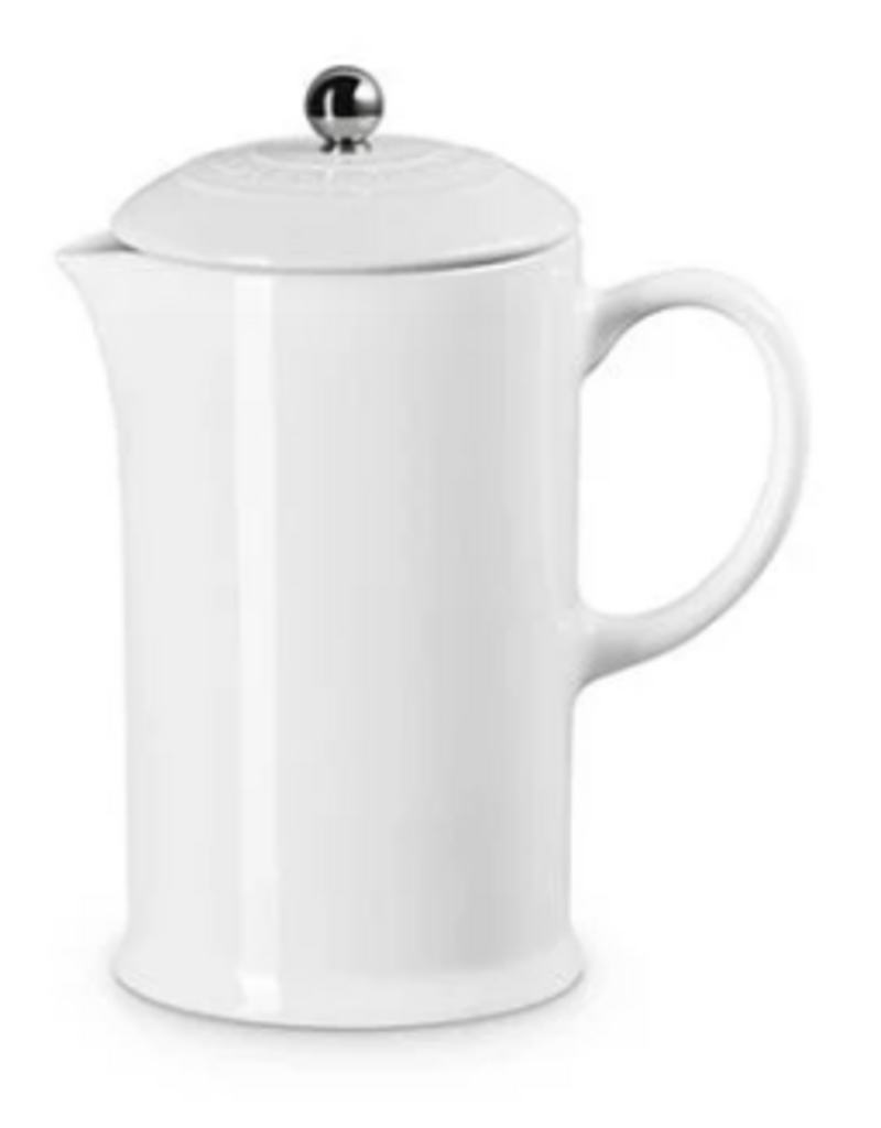 Le Creuset French Press Coffee Maker, White, 34oz