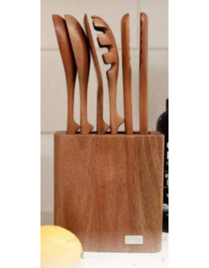 Toadfish WOODEN TDFSH Kitchen Tools Set & Holder