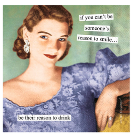 Boston International Cocktail Napkins, Reason to Drink, 40x