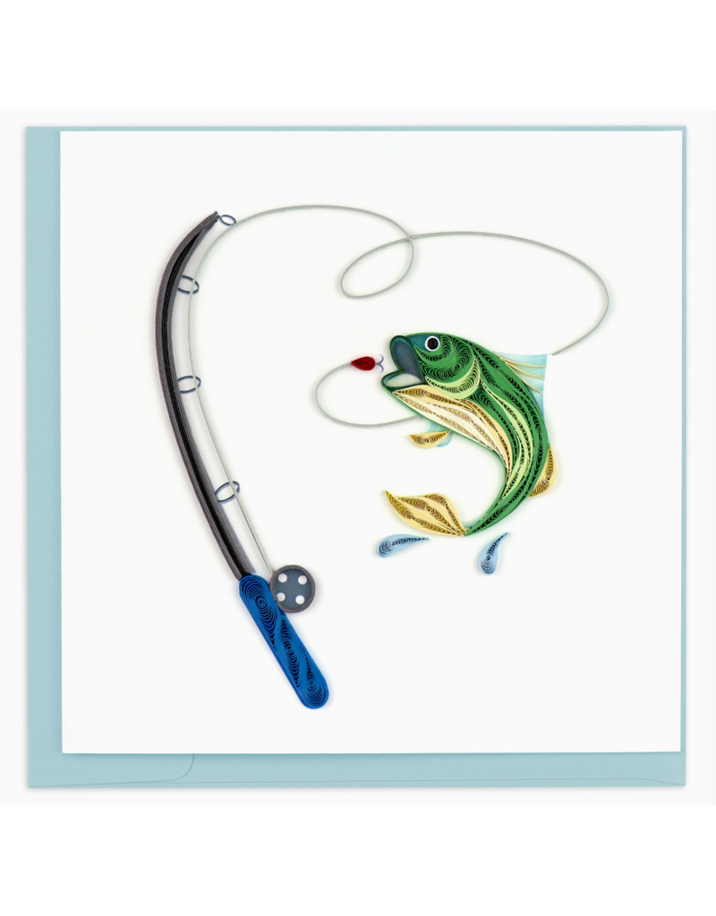 Quilling Card Greeting Card, Quill - Everyday, Fishing, 6x6