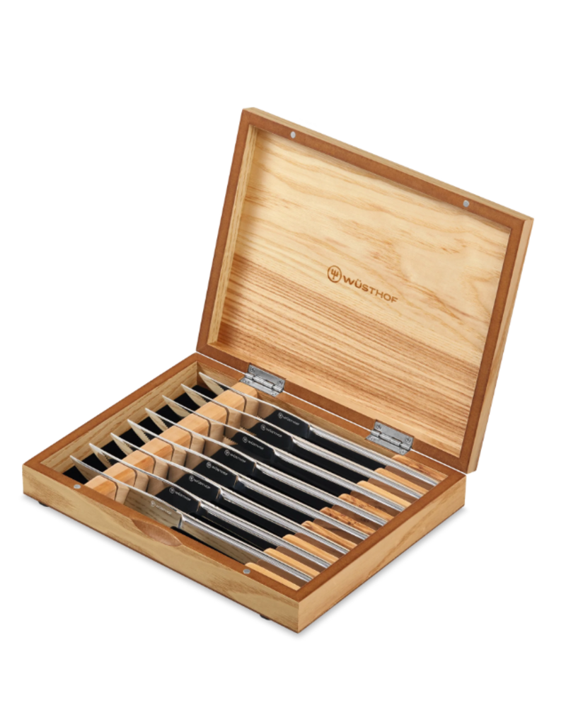 Wusthof Wusthof Stainless Serrated 8Pc Steak Knife Set Olivewood Box*