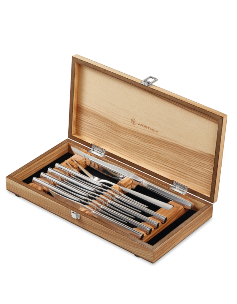 Wusthof Wusthof Stainless 10Pc Steak/Carving Knife Set in Olivewood Chest*