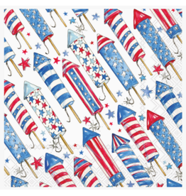 Boston International Cocktail Napkins, Patriotic Rockets, 20x