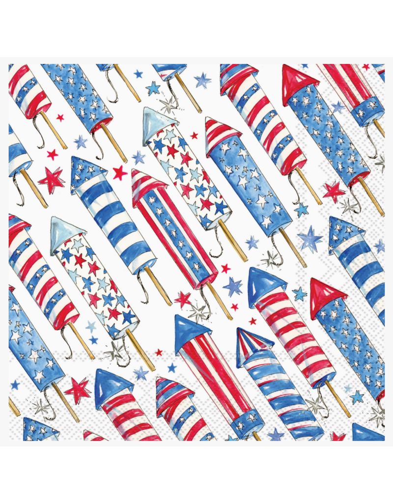 Boston International Cocktail Napkins, Patriotic Rockets, 20x