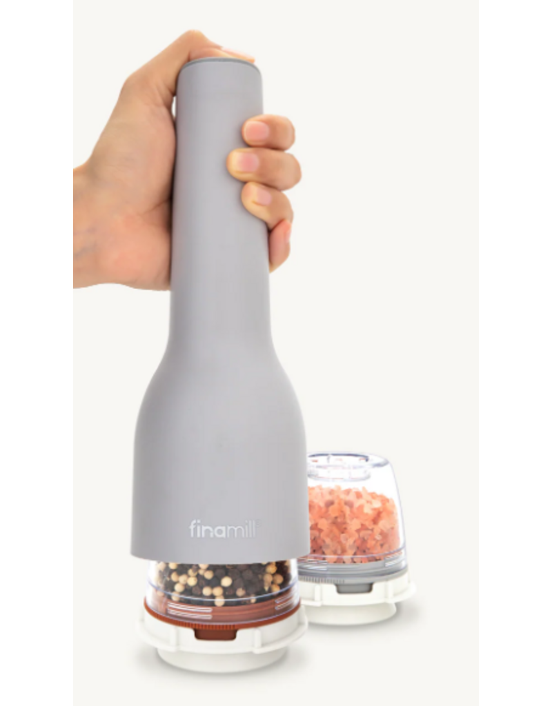 FinaMill Gray Matte USB-Chargeable, Pepper & Spice Grinder/Mill, With 2 Pods*