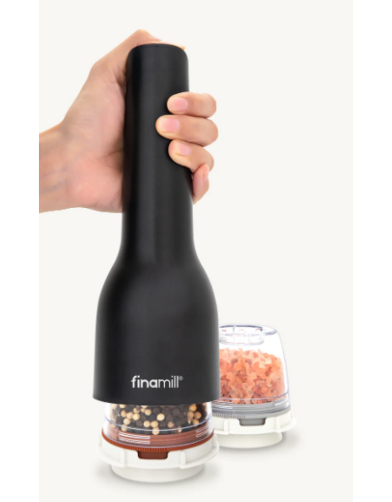 FinaMill Black Matte USB-Chargeable, Pepper & Spice Grinder/Mill, With 2 Pods*