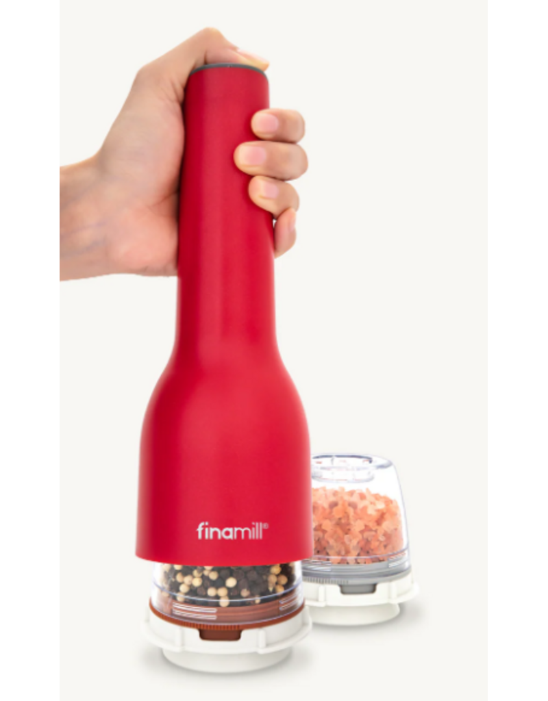 FinaMill Red Matte USB-Chargeable, Pepper & Spice Grinder/Mill, With 2 Pods