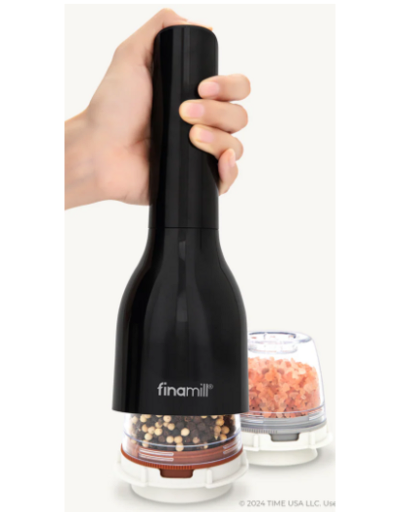 FinaMill Black Battery-Operated Salt, Pepper & Spice Grinder/Mill, With 2 Pods