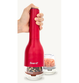 FinaMill Red Battery-Operated Salt, Pepper & Spice Grinder/Mill, With 2 Pods