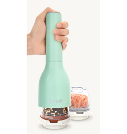 FinaMill Mint Green Battery-Operated Salt, Pepper & Spice Grinder/Mill, With 2 Pods