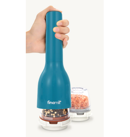 FinaMill Ocean Blue Battery-Operated Salt, Pepper & Spice Grinder/Mill, With 2 Pods