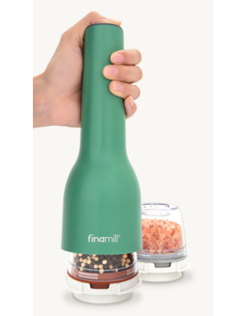 FinaMill Sage Green Matte USB-Chargeable Salt, Pepper & Spice Grinder/Mill, With 2 Pods