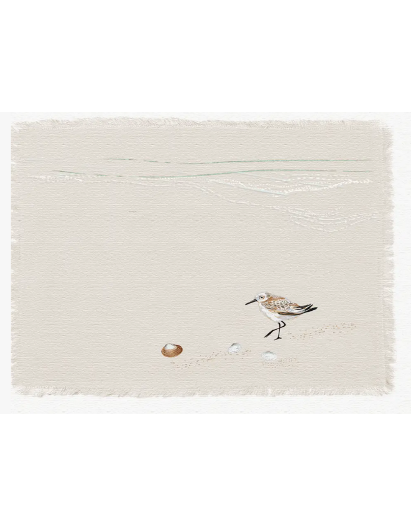 Rightside Design Embroidered SANDPIPER Placemat, cream