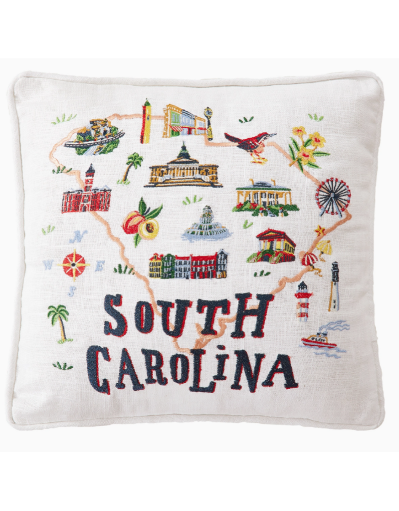 South Carolina STATE Embroidered Pillow, 14x14