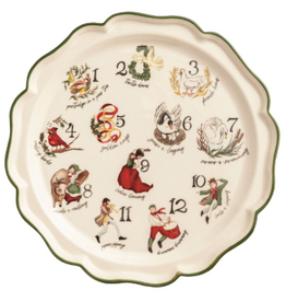 Mudpie Holiday Platter, 12 Days of Xmas, 11"