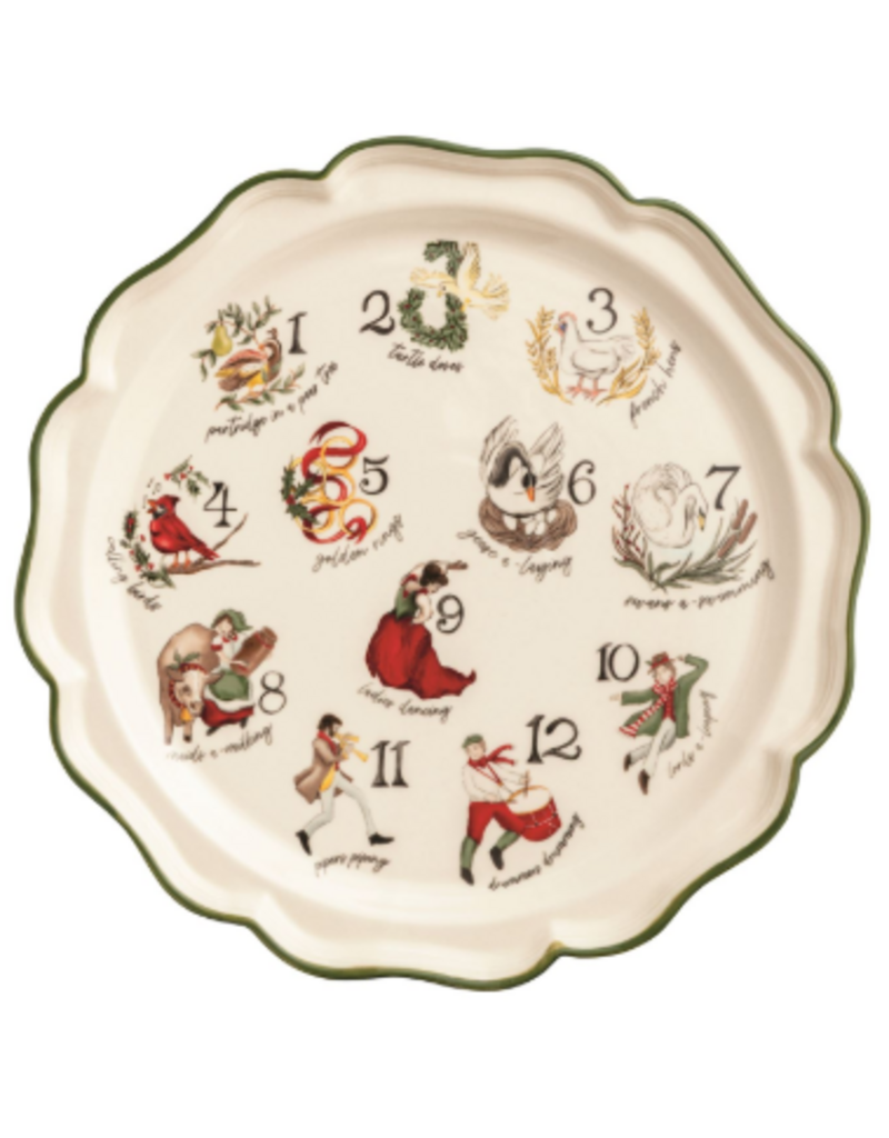 Mudpie Holiday Platter, 12 Days of Xmas, 11"