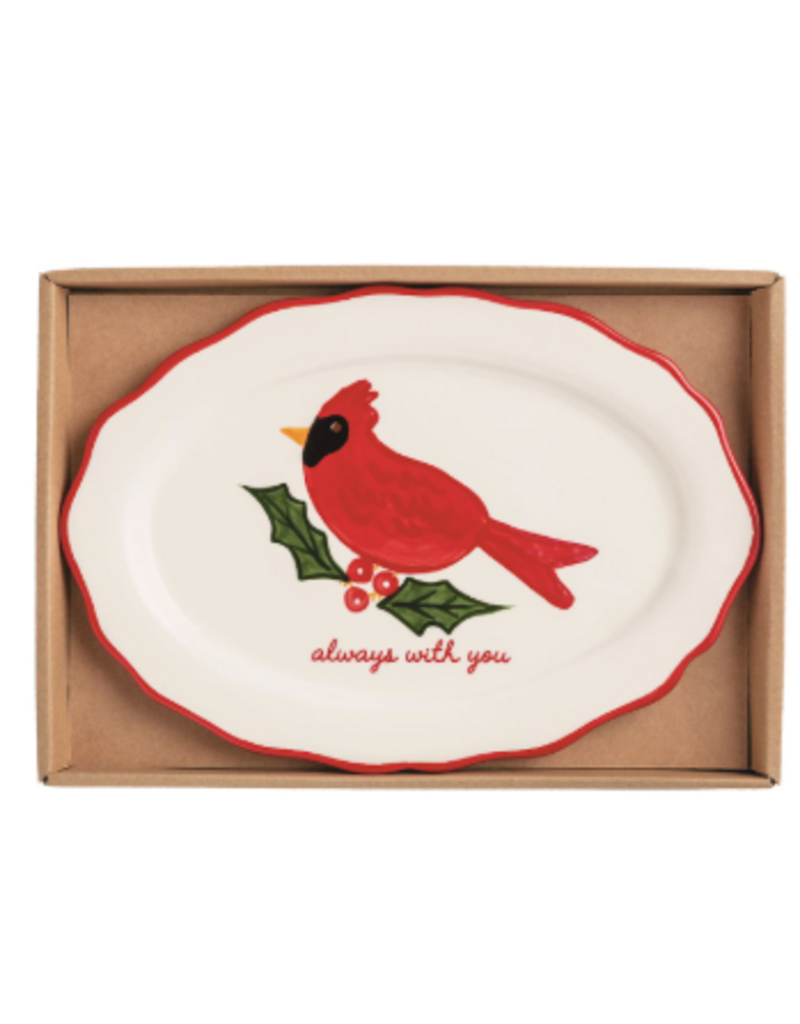 Mudpie Holiday Plate, Cardinal, Always With You, 7x10