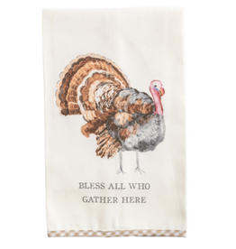 Mudpie Fall Gingham Towel, Turkey, Bless All