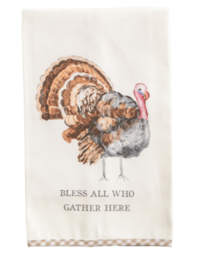 Mudpie Fall Gingham Towel, Turkey, Bless All