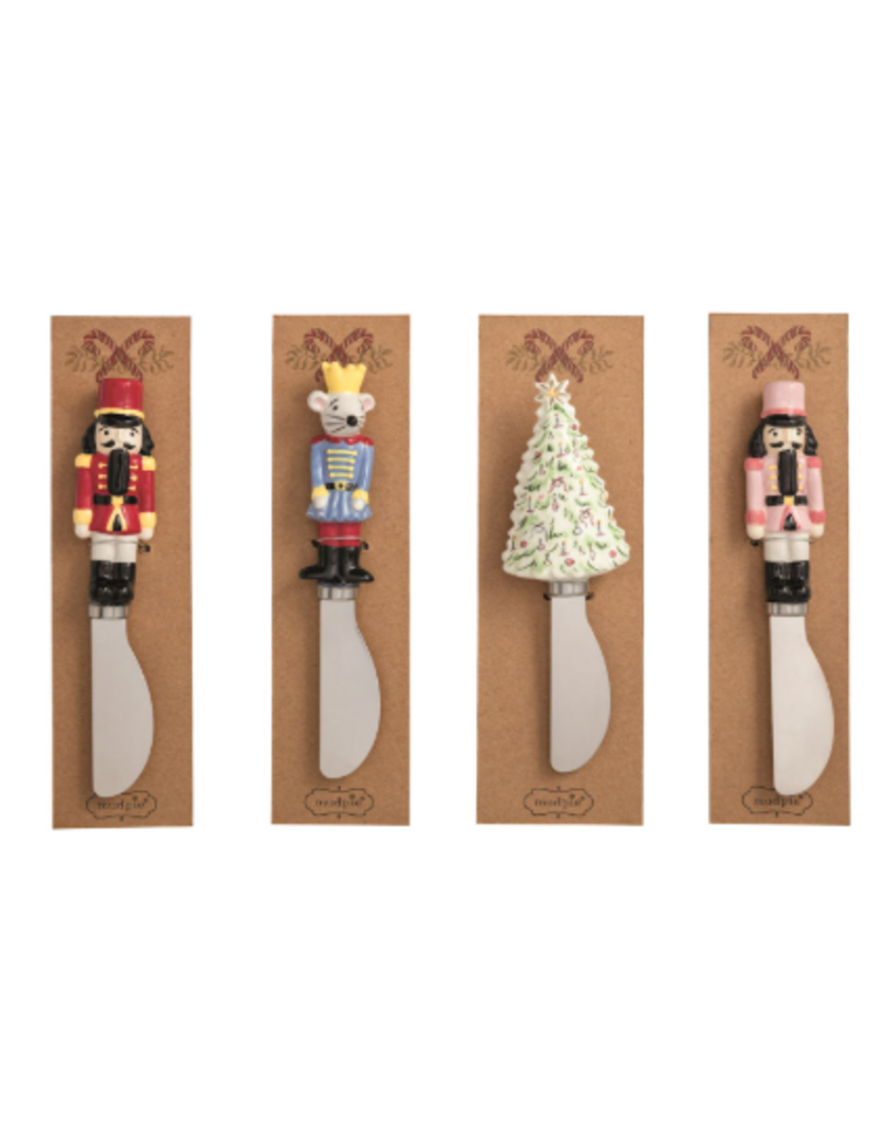 Mudpie Holiday Nutcracker Spreader, ceramic