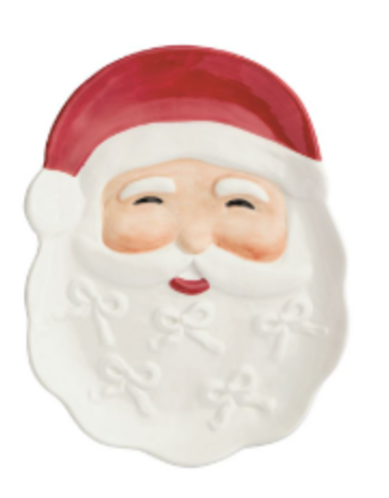 Mudpie Holiday Santa Face Platter, 11x9