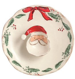 Mudpie Holiday Santa Face 2pc Christmas Chip & Dip Set, 11"