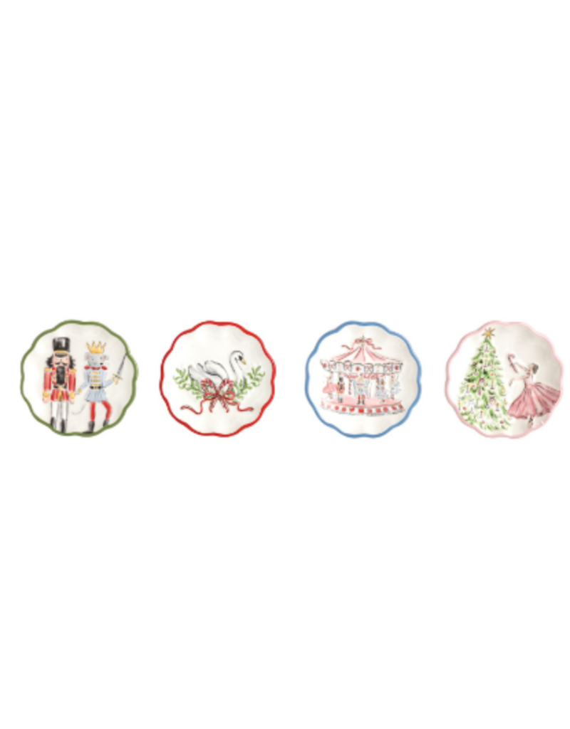 Mudpie Holiday Nutcracker COLOR Trim Tidbit Plate, 4", SINGLE