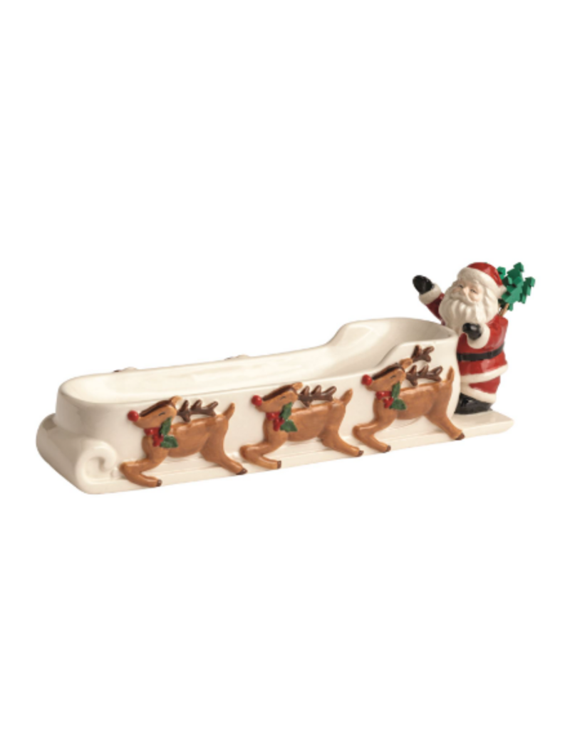 Mudpie Holiday Santa's Sleigh Cracker Dish & Toothpick Set