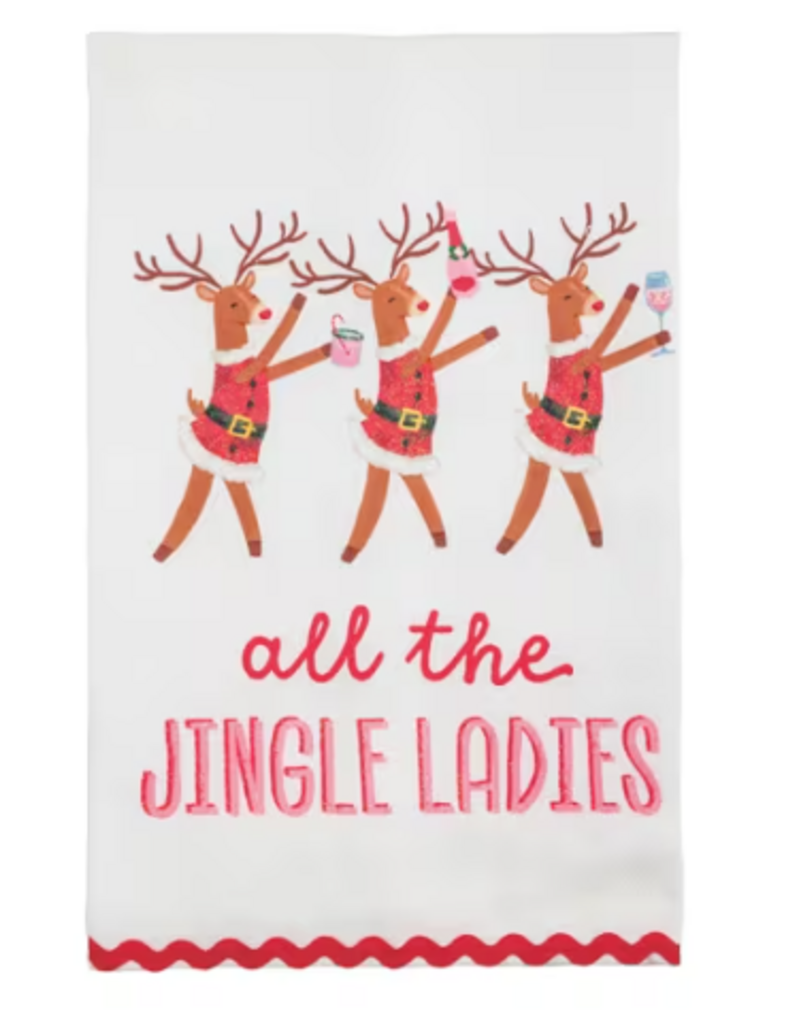 Mudpie Holiday All The Jingle Ladies Glitter Towel