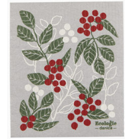 Now Designs Holiday Swedish Dish Cloth Merry Berry, gray