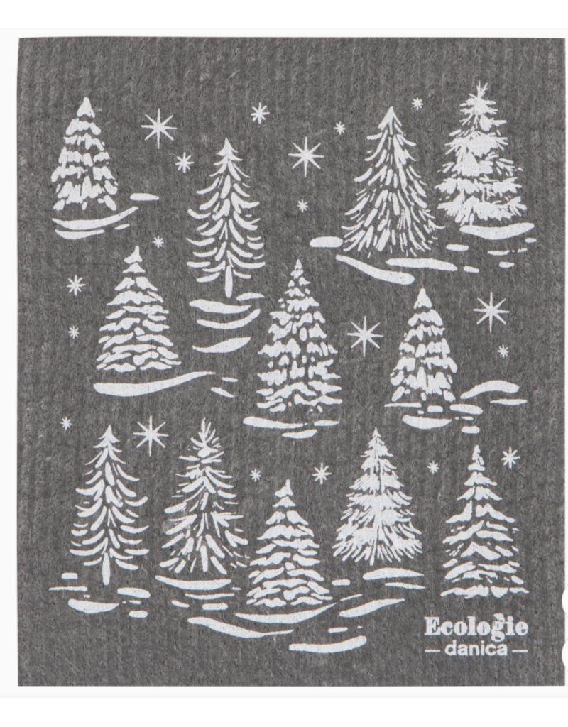 Now Designs Holiday Swedish Dish Cloth Winter Frost Trees