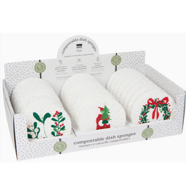 Now Designs Holiday Compostable DIsh Sponge, Tis the Season SINGLE