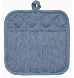 Now Designs Potholder, Silicone-Cotton, Oxford Blue