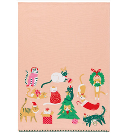 Now Designs Dish Towel, Let it Meow Cat, pink